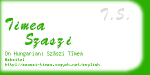 timea szaszi business card