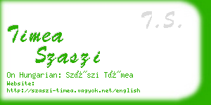 timea szaszi business card